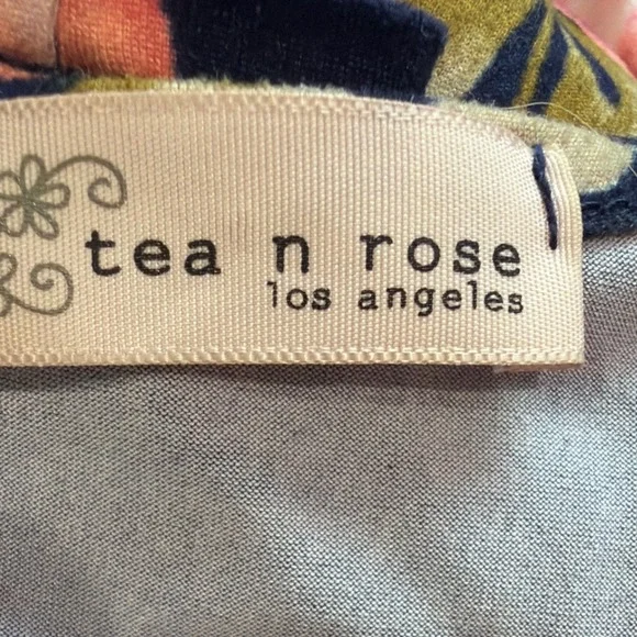 Tea N Rose Navy Pink Floral 3/4 Sleeve Maxi Dress AD63292 Small - Picture 6 of 6